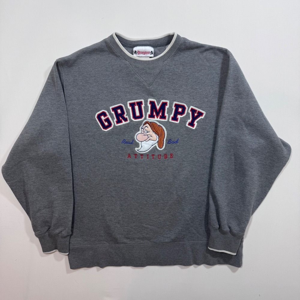 Disneyland Grumpy Real Bad Attitude Sweatshirt Gray S Vintage 90s Unisex Disney